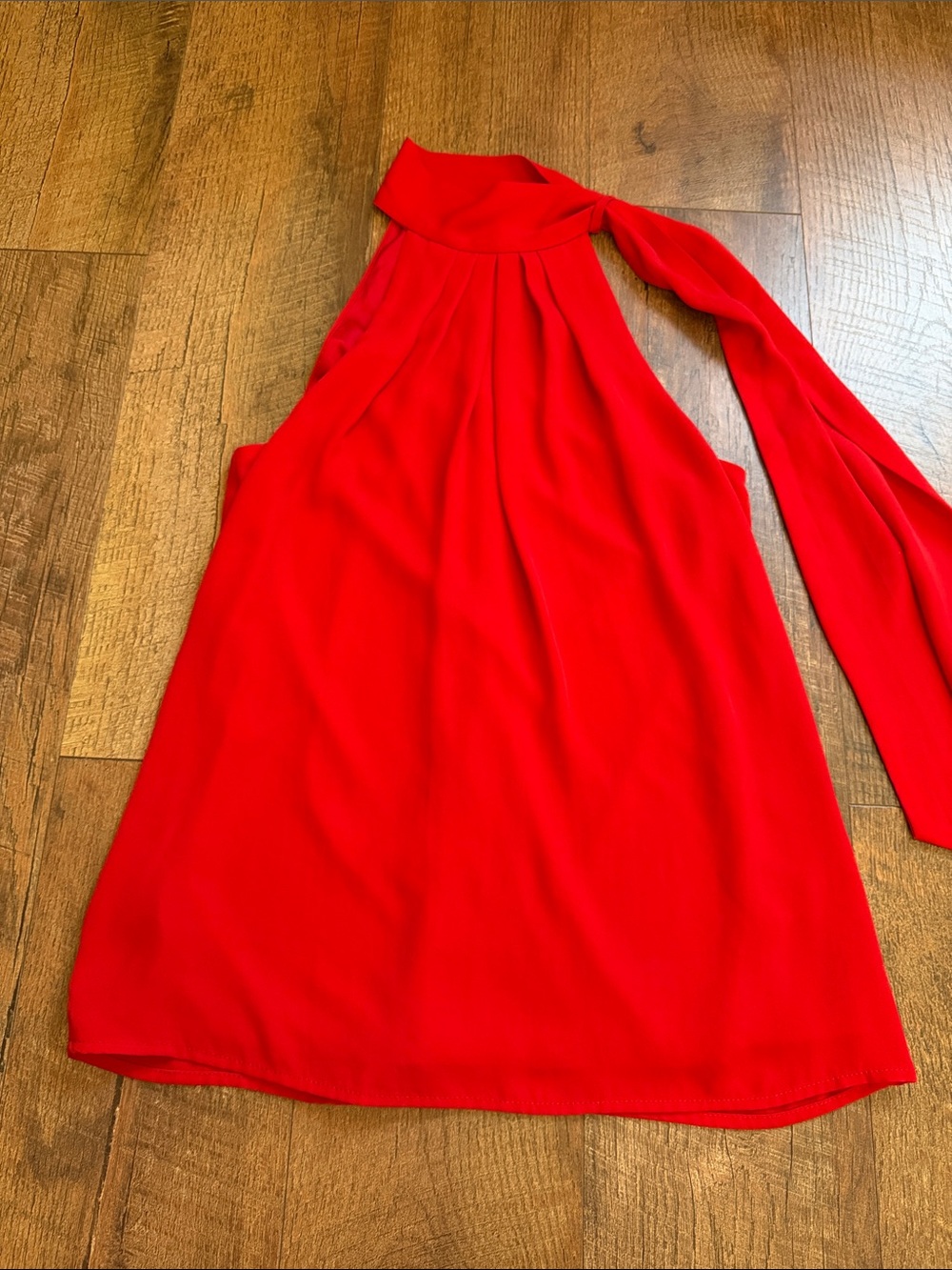 Express Red Halter Neck Tie-Back Top